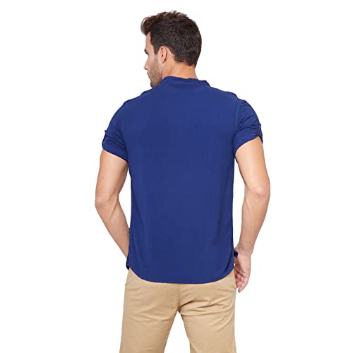 Image of Identiti MenSlim Fit Half Sleeve Solid Smart V Placket Casual Shirts