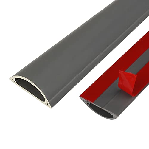 HAIXHX PVC Wood Grain Cable Concealer Hider, organizador de cables autoadhesivo semicircular para piso, para debajo de escritorio o esquina (Color: F, Tamaño: No.3)