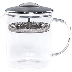 Ethoz® by Planetary Design Glass Tea Brewer – Premium Loose-Leaf Infuser, Borosilicate Chamber, Stainless Steel Strainer, 14 fl.oz. / 400 mL, Minimalist Design, Sustainable & Easy to Clean