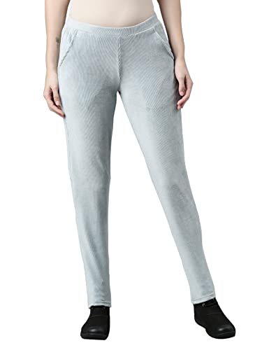 Image of GO COLORS Solid Corduroy Treggings for Women | Warmtech, Mid Rise, Side Pocket