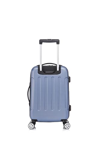 Image of Rockland London Hardside Spinner Wheel Luggage Set, Blue, Carry-On 20-Inch and Tote 14-Inch (F1902-BLUE)