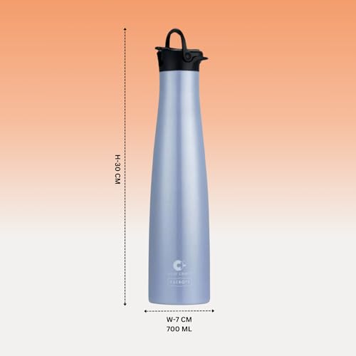Image of Clay Craft Vacbott Vega Double Walled|18 Hours Hot and 24 Hours Cold Water Bottle Vacuum Insulated|Flask Bottle 650ml|2 Pcs|Home|Kitchen|Hiking|Travel Bottle|BIS Certified|1Year Limited Warranty