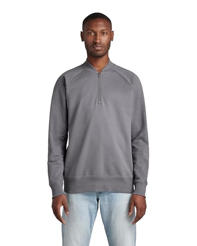 G-Star Raw Lightweight Sweatshirt Bomber Half Zip , Camisetas Para Hombre, Gris Granite D22396-D136-1468 , S G-Star Raw Lightweight Sweatshirt Bomber Half Zip , Camisetas Para Hombre, Gris Granite D22396-D136-1468 , S