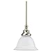 Sea Gull Lighting 69050BLE-962 Single-Light Energy Star Compliant Fluorescent Canterbury Pendant, Satin Etched Glass and Brushed Nickel