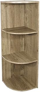 Iris Ohyama, Cabinet with Shelving / Wooden Cabinet with Shelves / 3-Tier Corner Shelf, Easy Assembly, Modular, Design, Office, Living Room, Bedroom - Corner Shelf - CX-3C - Brown