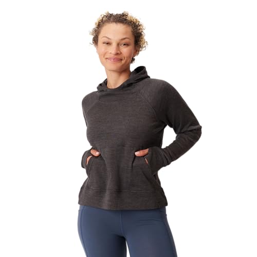 Women's Merino Wool Pullover Hoodie By Woolly | RWS Certified | Warm, Soft, Seattle Designed - Charcoal Grey - S