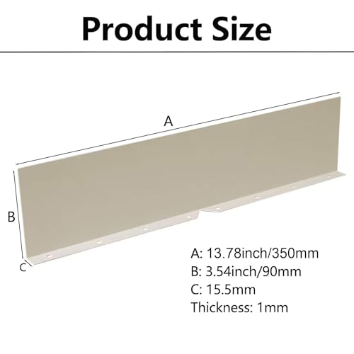 Bueyfolt 2Pcs 13.78" Rain Gutter Valley Splash Guards, Aluminum Gutter Splash Guard Straight & Bent Style 2 in 1, Roof Valley Splash Shield Gutter Guard Corner Bent Valley Splash Guards, Almond by Bueyfolt - Used condition - Image 2