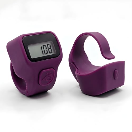 Image of Digital Ring Counter, LCD Display, Finger Tally Clicker for Meditation and Prayer, Ring Style (Pack of 1) (Purple)