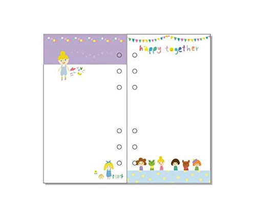 40 Pages A5 / A6 Sheets 6 Holes Colored Notebook Refill Paper for 6 Ring Binder Planner and Notebook Organizer