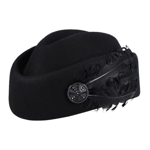 Chapeau fascinator pour femmes en laine noire Holibanna pour grandes occasions