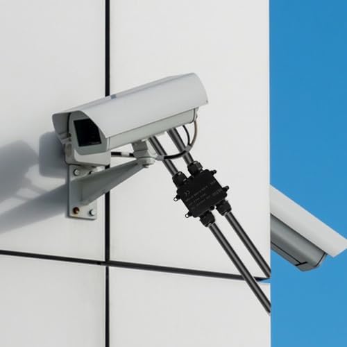 Abzweigdose Wasserdichte IP68, Verteilerdose Außen Wasserdicht, 4 Wege Verbindungsdose, Kabelverbinder Erdkabel Verbinder Aussen Schwarz, Elektrischer Kabelbox für Kabel Ø 4mm -14mm