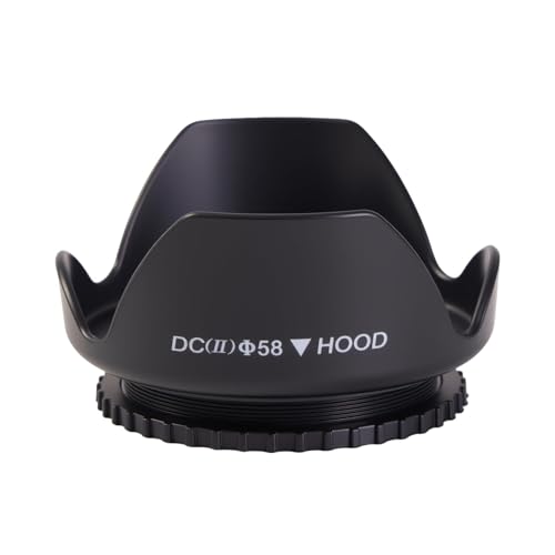 Lens Hood 58mm Universal Pare-Soleil Tulipe 58 mm Compatible Sony Canon EOS 4000D 3000D 2000D 90D 80D 77D 250D 1500D 1300D Réduit Les Reflets et Les Reflets de l'objectif