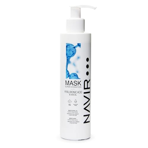 NAVIR Professional | Maschera idratante con acido ialuronico – Capelli secchi, danneggiati o lisciati – Senza solfati – 200 ml
