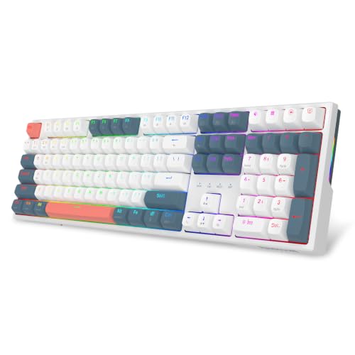 Image of Redragon K668 PRO Wireless 108-Key Gasket RGB Gaming Keyboard, 4 Hotkeys | Extra Shortcut Keys, 0-Delay Tri-Mode, Cushioned Noise Dampening for Creamy Thocky Sound, Unfaded PBT Keycaps, PRO Software