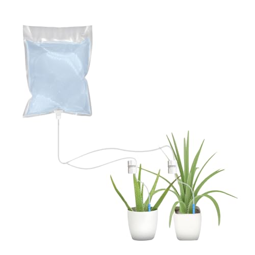 Sacca Automatica per Irrigazione a Goccia, Dispositivo di Irrigazione a Grande capacità con Sacca D'acqua Adatta per Piante in Vaso Piante D'appartamento Piante da Giardino (2L)