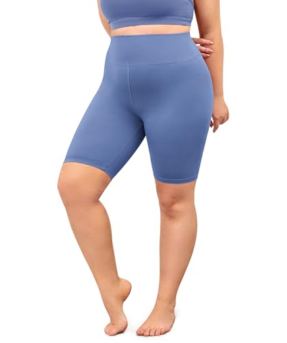 VALANDY Creamlush Plus Size Biker Shorts for Women - 8" High Waisted Ultra Soft Yoga Shorts(L-5XL)2