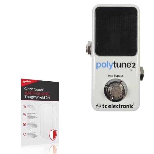 BoxWave Screen Protector Compatible with TC Electronic Polytune 2 Mini - ClearTouch Anti-Glare ToughShield 9H (2-Pack), Anti-Glare 9H Tough Flexible Film Screen Protector