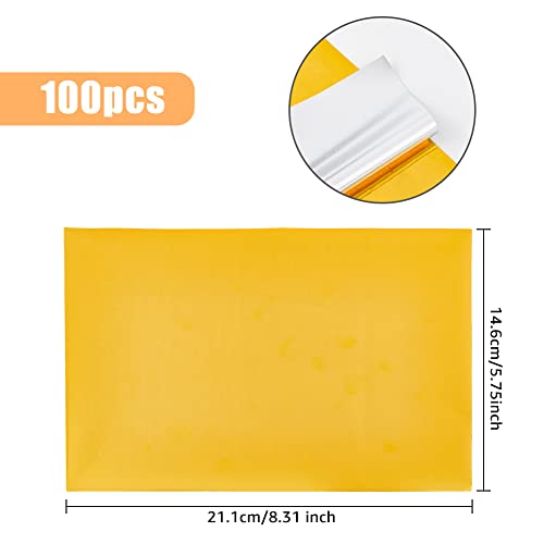 SUPERFINDINGS 100 Sheets A5 Hot Foil Transfer Sheets Gold Hot Foil Stamping Papers 21.1x14.6cm Metallic Heat Transfer Foil Paper for Foil Quill/Heat Foil Pen Card Making Scrapbooking Paper Crafts - Image 2