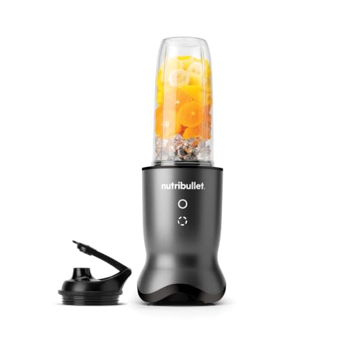 Nutribullet Ultra 1000, Batidora Eléctrica para Smoothies, Picar Ingredientes, Cuchillas de Acero Inoxidable, Botones Táctiles, Vaso de Tritán de 900ml, Tapa Incluida, Batidora 1000W, Gris (NB1004DGB)