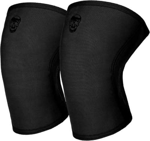 Gymreapers 5MM Knee Sleeves for Weightlifting Squats Powerlifting and Functional Training Compression Knee Support for Men & Women Joint Protection & Recovery Pair (Black/Black Medium)