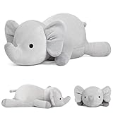 Elephant Weighted Stuffed Animals 24in 4.2lbs, Big Weighted Stuffed Animal Elephant Plush Toys Plushies Pillows Gifts for Kids, Adutls, Boys and Girls
