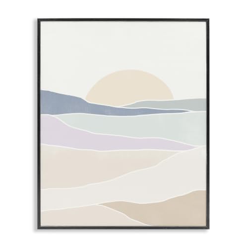 'Geometric Sunrise Shapes Boho Landscape'| Framed Giclee Art