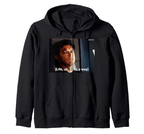 Image of Jurassic Park Life Finds A Way Goldblum Jeff Stare Zip Hoodie