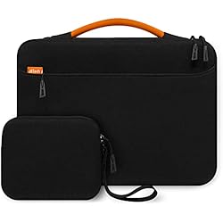 Maletin Portatil Pequeño JETech Funda Portátil para 13,3 Pulgadas MacBook Air/Pro, 14 Pulgadas MacBook Pro 2021 M1, 13-13,6 Pulgadas Portátil, Impermeable Blanda Maletín con Bolsa Pequeña (Negro)
