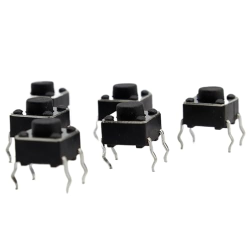Micro interruptor directo G90 con contactos de 4 pines y estructura táctil reforzada de 6x6x5mm