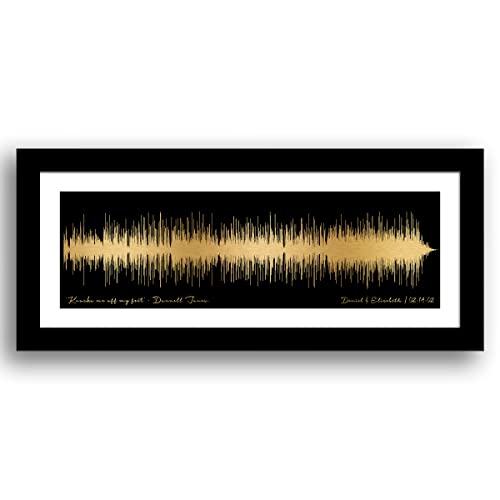 8th Anniversary Gift – Bronze Anniversary Gift – Song Sound Wave – Wedding Anniversary Gift For Him – Wedding Song Print – Soundwave Art