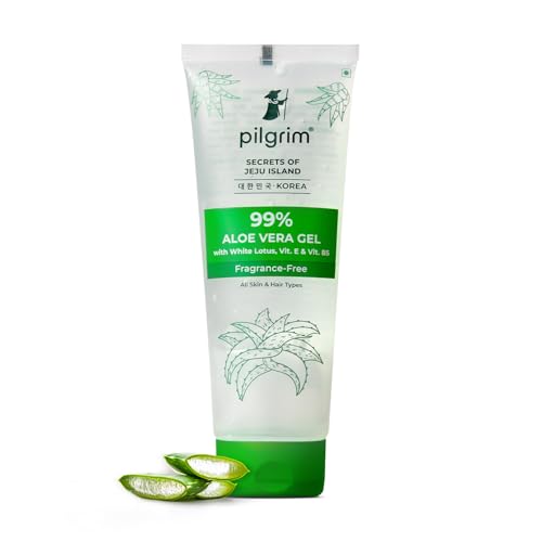 PILGRIM Korean 99% Pure Aloe Vera Gel 200ml with Vitamin E & Vitamin B5 for Face & Hair | Hydrates & Soothes Skin | Conditions & Softens Hair | Free from Parabens, Sulphates, Mineral Oils & Fragrance I For Women and Men - Image 2