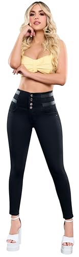 Fiorella Shapewear Pantalones Colombianos Levanta Cola | Butt Lifting Colombian Jeans Leatherette High Rise Push Up 5293