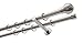Produktbild Gardinia Gardinenstangen Set Kugel 2-Lauf Ø 20 mm Edelstahl-Optik 160 cm
