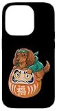 Disfraz japonés de Perro Salchicha de Pelo Largo, muñeca Daruma Japón Carcasa para iPhone 14 Pro