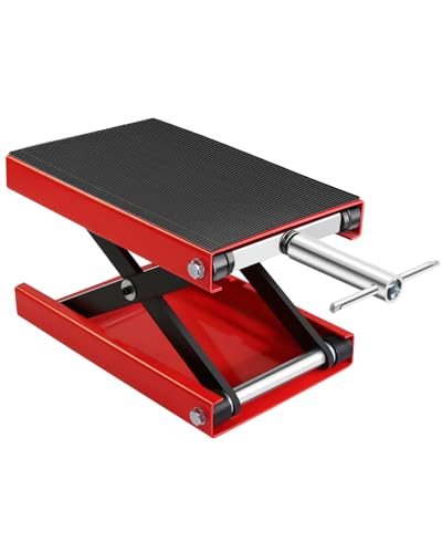 Motorcycle Scissor Lift Jack,1100lb Motorcycle Lift with Wide Deck & Manual Crank Handle,Motorbike...