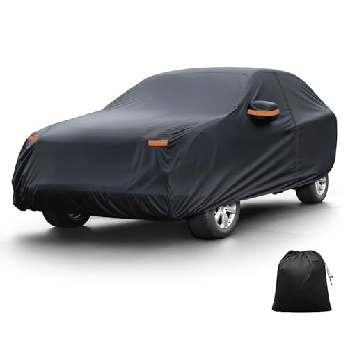 Image of X AUTOHAUX Car Cover Outdoor Waterproof Sun Rain Snow Hail Protection with Left Side Door Zipper Aluminum Film for Hyundai Tucson