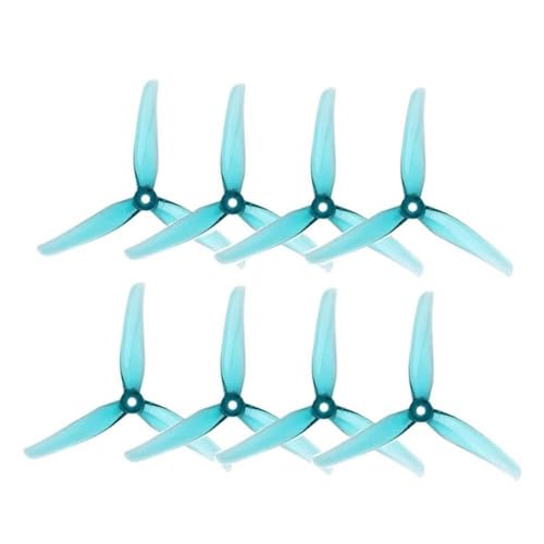 互換性のあるFPVレーシングとフリースタイルドローンのための5mm取り付け穴を備えた5インチのトライプロペラ4ペア(4Pairs F5 Blue)