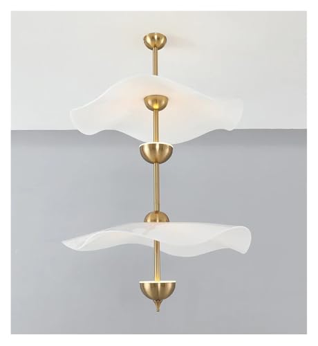 Lustre LED moderne or 40cm à 2 lampes pour salon et salle à manger