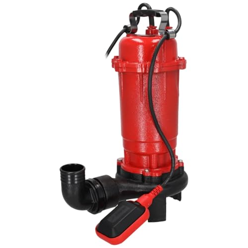 DEDRA Pompe Submersible Eaux Usées 900W avec Broyeur (DED8861) – Pompe Vide Cave, D’Égout et Eaux Chargées – Débit Élevé, Rotor en Fonte pour Fèces et Matières Fibreuses