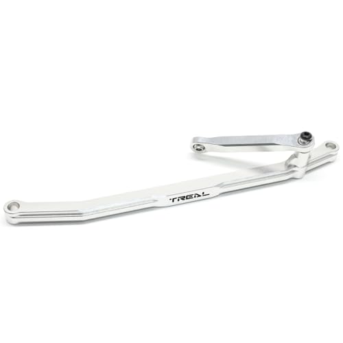 TREAL Aluminum 7075 Steering Tie Rod and Drag Link Front Steering Linkages Set for 1/18 Mini LMT(Silver)
