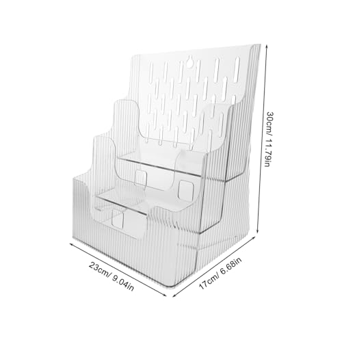 Acryl-Schreibtisch-Aktenständer, stabiler Zeitschriftenhalter, Broschüren-Präsentationsständer für Büro, Nizat, Ordner, Sto Solut, modernes C-Design, platzsparendes Schreibtisch-Zubehör
