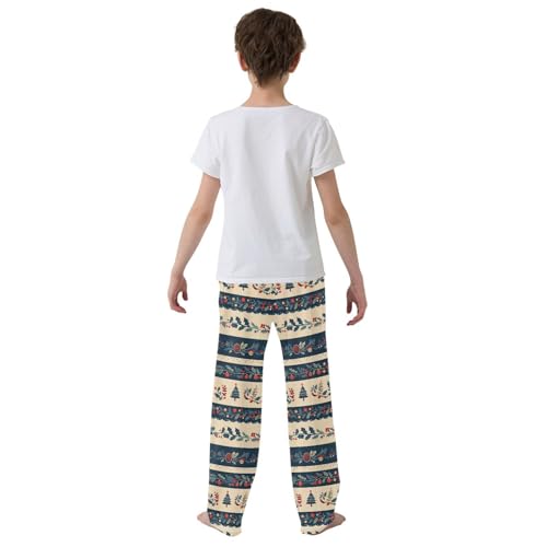 Boys' Pants Christmas Tree Stripe Fruit Long Bottoms Jogger Pants Elastic Waist Trousers with Pockets S-XL3