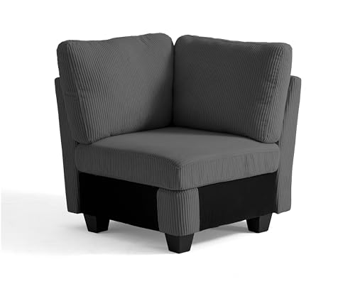 CHIC HOUSE Middle Module for Modular Couch, Corduroy Customizable Chaise,