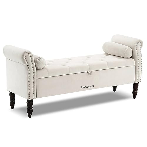 Image of Cleobury Storage Couch Bench Ottoman Bench 2 Seater Sofa Settee for livingroom badroom Office (Beige)