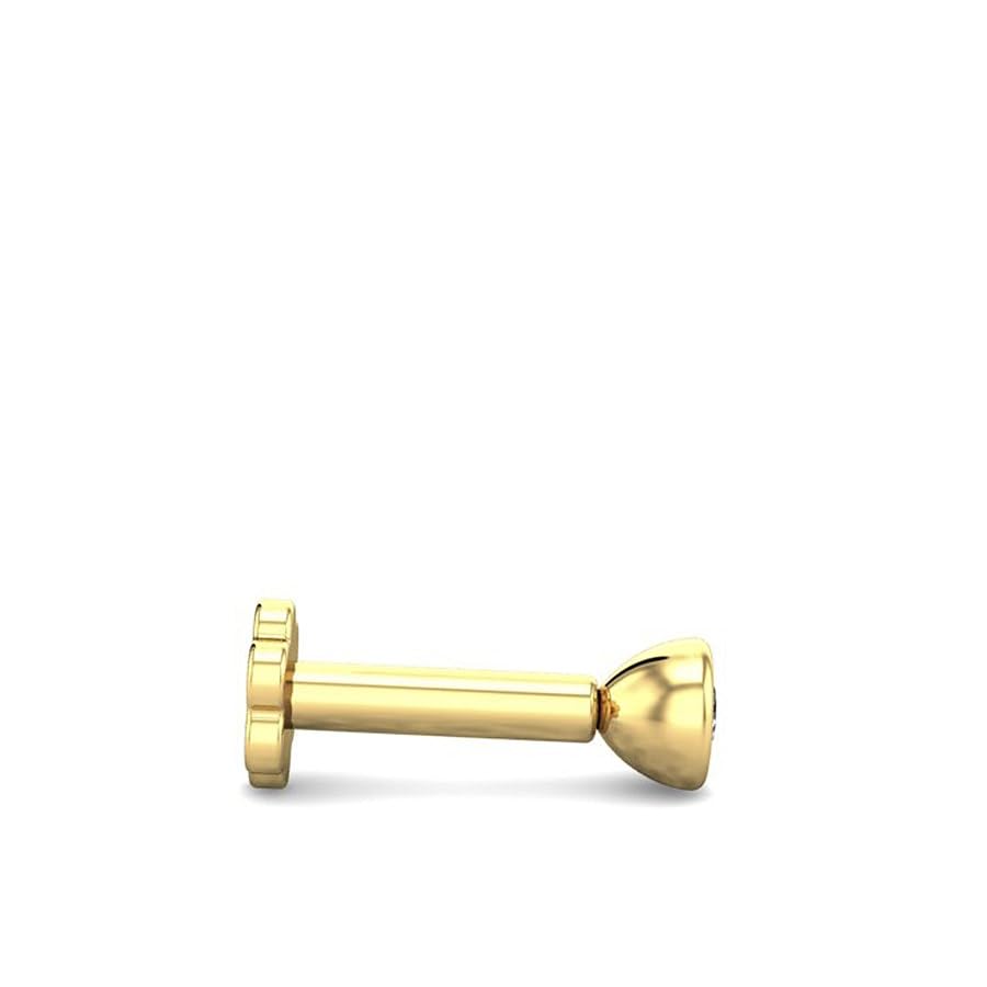 CANDERE - A KALYAN JEWELLERS COMPANY Yellow Gold 18K (750) BIS Hallmark Single Stone SI IJ Diamond Nosepin for Women - Image 3