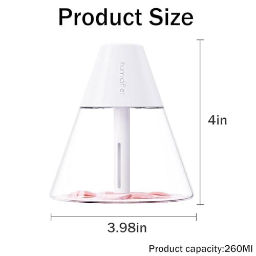 Image of Smart Ultrasonic Humidifier Small Essential Oil Diffuser 280ml, Quiet Aromatherapy Mini Humidifiers,Air Diffuser for Office Bedroom,Cool Mist Diffuser with Waterless Auto Shut-Off Protection