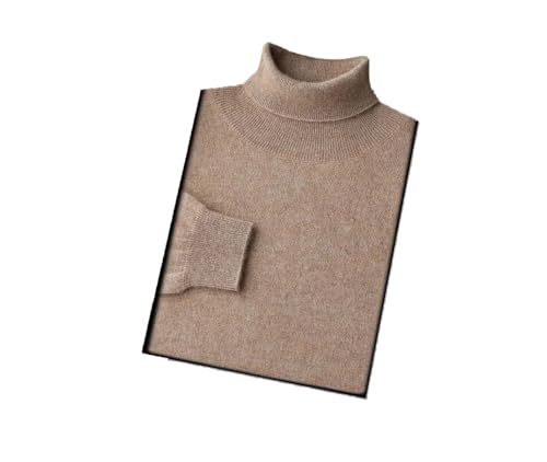 Men's High Collar Sweater Thickened Warm Loose Slim Fit Long Sleeve Sweater Casual Solid Color Pullover