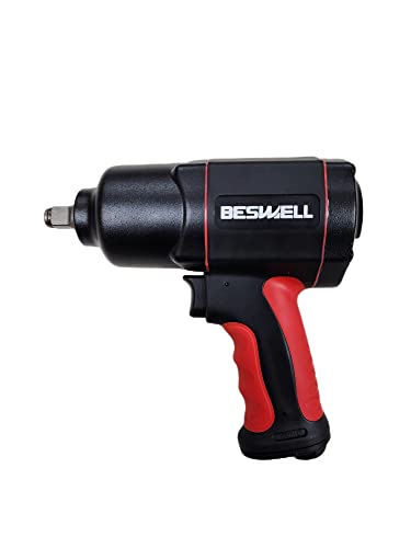 BESWELL® 1/2-Inch Air Impact Wrench with Up to 1180 Foot-Pounds of Real Max Loosen Power-BW-112FN1
