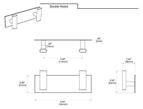 Gatco 1287 Elevate All Modern Décor Hook, Triple, Chrome