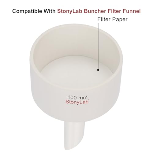 Image of stonylab Quantitative Filter Paper Circles, 88mm Diameter Cellulose Filter Paper with 20 Micron Particle Retention Medium Filtration Speed, Pack of 100 (88mm Diameter)